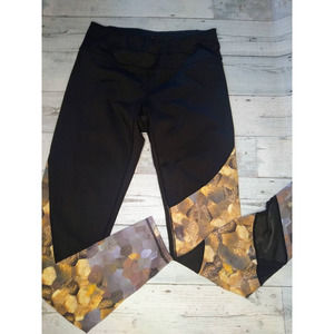 Athleta Black Asym Mesh Sonar Athletic Compression Leggings Size Small